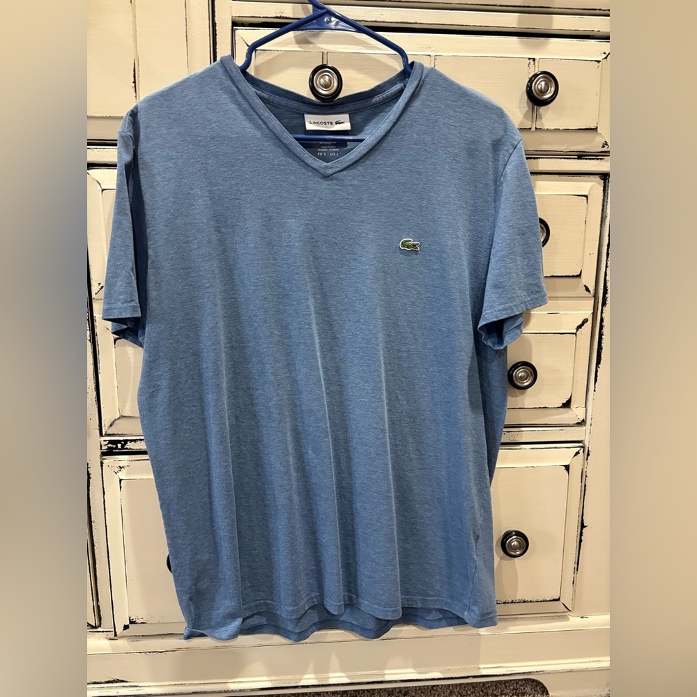 Lacoste Men's Blue V-Neck Shirt